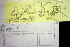 Rugrats 1991 Producción Howard E. Baker FIRMADO Dibujado a Mano Storyboard Página - Imagen 1 de 3