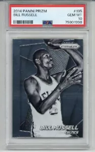 2014 PANINI PRIZM #195 BILL RUSSELL CARD BOSTON CELTICS PSA 10 LOW POP 5 RARE - Picture 1 of 2