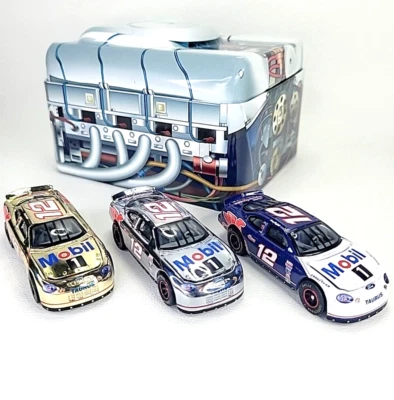 Vintage 1996 Jeremy Mayfield 3X 1:64 Gold Chrome Pegasus #'d NASCAR Mobil 1 Ford - Image 1 of 4