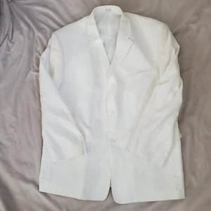 Irvine Park Linen Blazer 100% Men's Size 42 Jacket Blazer Sport White Vented New - Picture 1 of 7
