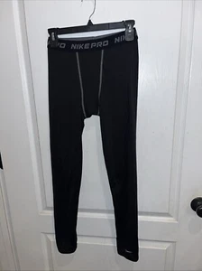 Nike Pro Youth Boy’s Dri-fit Compression Pants Football Gym Black Size XL EUC - Picture 1 of 3