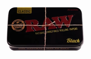 RAW Black Metal Tin Box, pequeña caja de almacenamiento metálica - Imagen 1 de 8