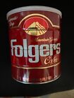 S2 Vintage Folgers Metal Coffee Can, 39 oz.'Automatic Drip' With Lid