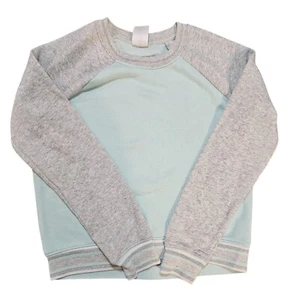 Girls Athletic Works Aqua/Gray Two Tone Crew Neck L/S Sweatshirt - Size L 10-12 - Picture 1 of 2