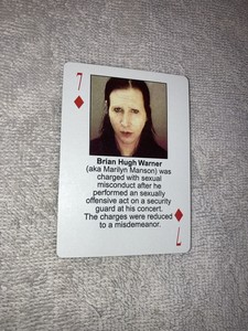 2003 Starz Behind Barz Marilyn Manson Mug Shot Poker 7 Diamond Playing Card Rare
