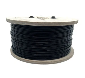 Black Vinyl Coated Wire Rope Cable,1/16 - 3/32, 7x7, 1000 ft Reel - Picture 1 of 1