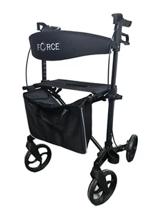 Lightweight Folding Rollator Mobility Walker Padded Backrest Seat Bag Zimmer - Picture 1 of 7