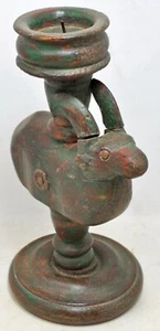 Vintage Holz Ziege Widder Figur Kerzenhalter original alt handgeschnitzt - Bild 1 von 8