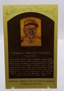 Casey Stengel HOF plaque Dual Signed/Auto Yankees/Mets PSA - Picture 1 of 3