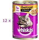 (EUR 6,08 / kg) Whiskas 1+ mit Geflgel in Sauce Katzenfutter, 12 Dosen  400g
