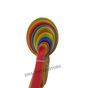 Multi-Color Measuring Cup & Spoon 12 Pcs Set Plastic Baking Cooking Kitchen Tool - Picture 1 of 6