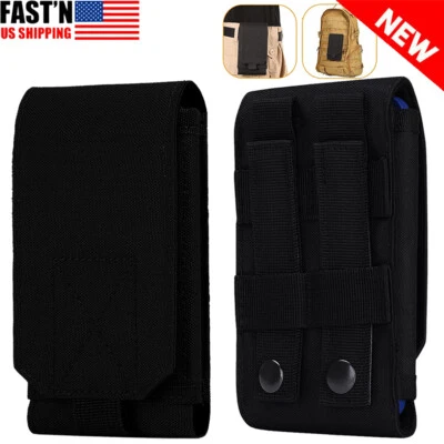 Tactical Molle EDC Utility Pouch Gadget Belt Waist Bag Cell Phone Holster Black - Image 1 of 4