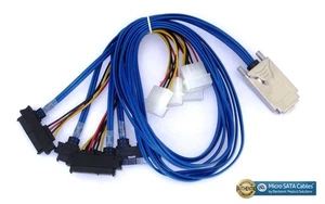 External Infiniband SAS SFF-8470 to 4 X SAS SFF-8482 29 Pin -1 Meter - Picture 1 of 1