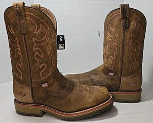 Größe 9 Double-H Herren Stahlkappe Eckige Zehenpartie Westernstiefel - Bild 1 von 10