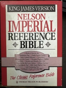 Nelson Imperial Reference Bible KJV 1972 Green Bonded Leather 1485 - Picture 1 of 10