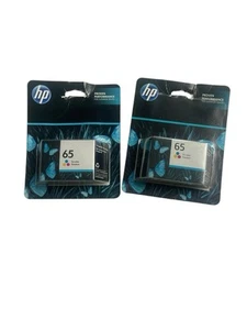 2 New OEM HP 65 Tri-Color Ink Cartridges Retail Box Exp Feb23/Jul24 - Picture 1 of 3