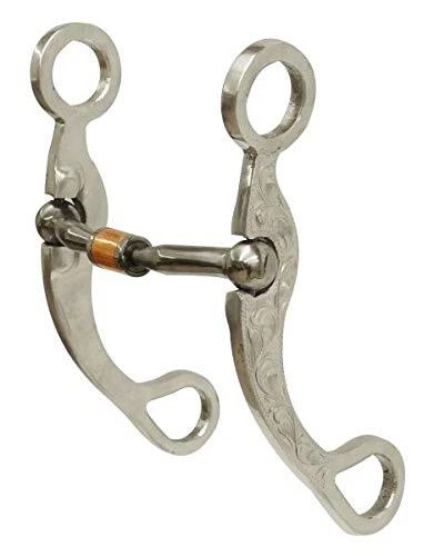 SHOWMAN PRODUCTS Showman Engraved Aluminum Shank Bit w/ Curved Mouth & Copper Roller