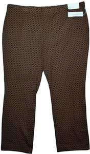 LIZ Claiborne Women Plus 3X Autumnal Auburn Geo Pull-On Straight Leg Pants NEW - Picture 1 of 12