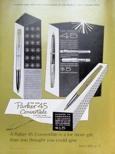 VINTAGE 1960s Print Ad ~ Parker 45 Convertible Pen Is A lot More Gift Than You,, - Picture 1 of 1