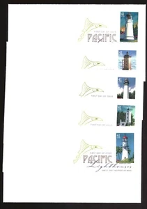 US - FDC - Sc #4146-50 - Pacific Lighthouses - MNH - FDC - DCP Cancel - Picture 1 of 1