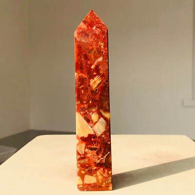 214g Natural Rojo Jaspe Ágata Cuarzo Cristal Torre Punto Mineral Curación E871 Foto 1 de 4