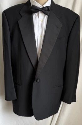 Chaqueta Esmoquin Canali Negra, Hecha en Italia, Talla 44 EE. UU., Un Botón Foto 1 de 4