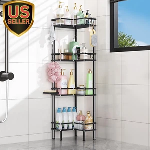 Corner Shower Caddy, 4 Tier Standing Shower Caddy for Shampoo Storage with So... - Picture 1 of 1