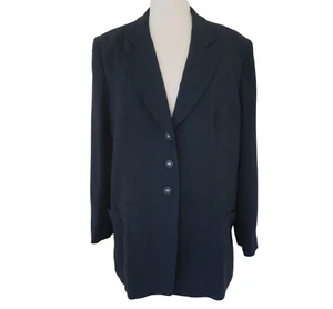 SONIA RYKIEL navy wool blend jacket F 46 US 14 - Picture 1 of 7