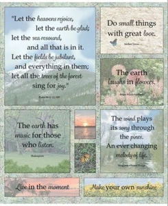36" X 44" Panel Nature's Symphony Quotes Scriptures Cotton Fabric Panel D750.26 - Picture 1 of 1