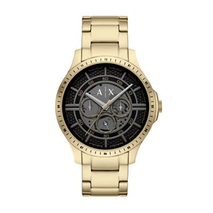 Montre Homme ARMANI EXCHANGE HAMPTON AX2461 Multifonction Acier d'Or Noir - Picture 1 of 3