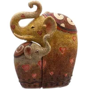 Pair Of Elephants - Mother and Child - Ethically Sourced Resin Display Ornament - Picture 1 of 1