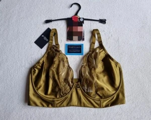 NEU M&S AUTOGRAMM LINEARE STICKEREI & FLÜSSIGER SATIN LONGLINE TAUCHER BH GRÖSSE 40E - Bild 1 von 7