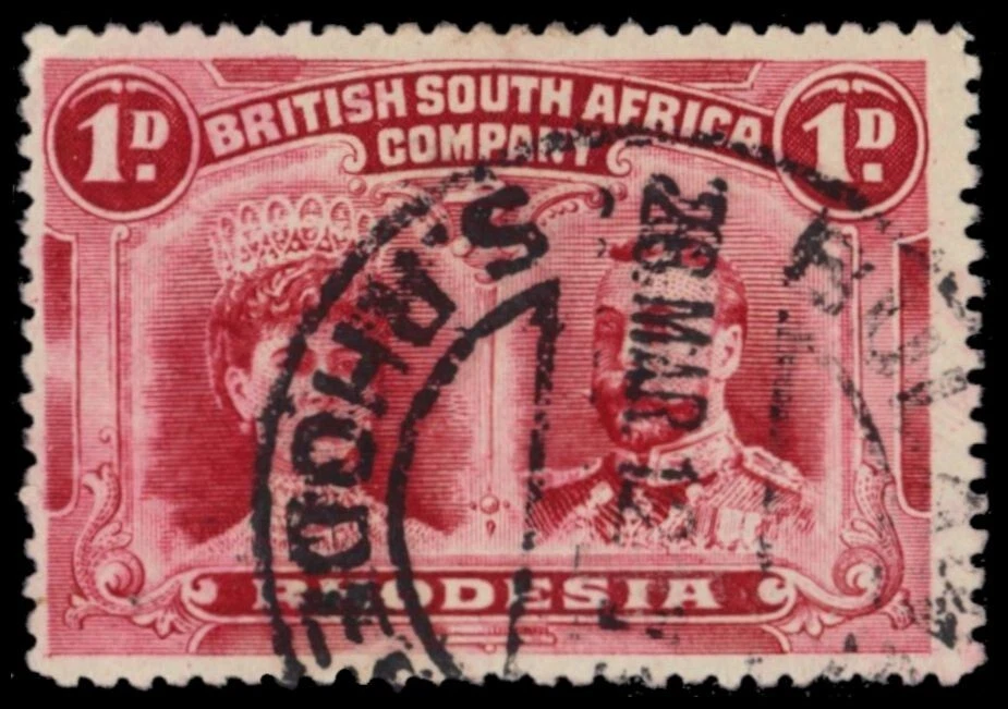 RHODESIA 102 (SG123) - Cabezas dobles "Bright Carmine Perf 14.0" (pa81899) Foto 1 de 1