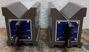 Precision Hardened Magnetic V block Matched Pair Both Side V 65x65x50mm - Foto 1 di 3