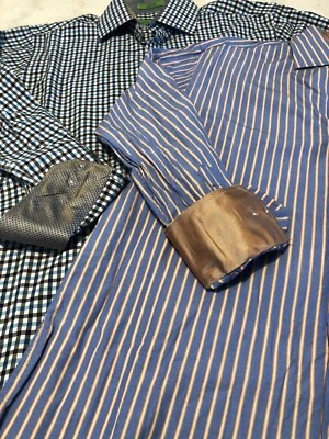 Bristol Bull Button Up Long Sleeve Dress Shirts Mens Sz L Bundle 2 Dress Shirts - Image 1 of 4