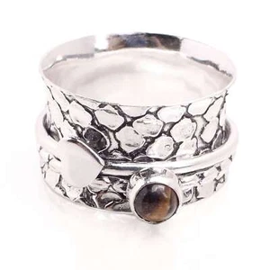 Silver Plated Spinner Ring Handmade Jewerly Gift For Women Size US 8 R-652 - Picture 1 of 3