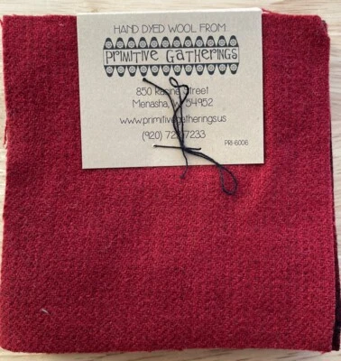 Primitive Gatherings Hand Dyed Wool Charm Pack 10 ~ 5” Squares CHRISTMAS - Image 1 of 4