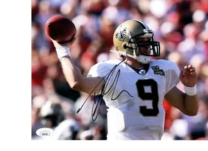 FOTO FIRMADA DREW BREES NEW ORLEANS SAINTS 8X10 CON JSA #1 - Imagen 1 de 1