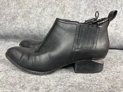 Botines Alexander Wang Kori de cuero elásticos para mujer EU 38 tacones de cuero negros Foto 1 de 4