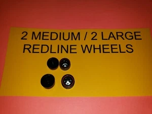JUEGO DE 4 RUEDAS DE REPOS DE LÍNEA ROJA DE LÍNEA ROJA MEDIANAS/2 GRANDES HOTWHEELS - Imagen 1 de 3