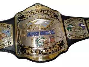 New Philadelphia Eagles Superbowl Championship Leather title belt Adult size - Picture 1 of 5