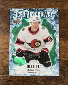 2023-24 Upper Deck Allure Shane Pinto Iced Breakaway Green #/249 Senators - Picture 1 of 2