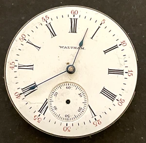 Antique 1902 Waltham PS Bartlett 1890 Pocket Watch Movement Parts/Repair 6s 15j - Picture 1 of 3