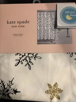 KATE SPADE Nueva York CORTINA DE DUCHA VACACIONES COPOS DE NIEVE 72" X 72" 3 disponibles Foto 1 de 4