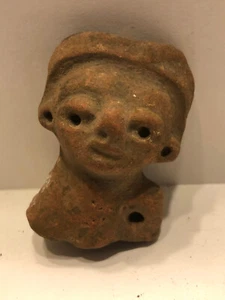 "AUTHENTISCHE PRÄKOLUMBIANISCHE MAYA-KOPFFIGUR MASS 2 75"" X 2" - Bild 1 von 4