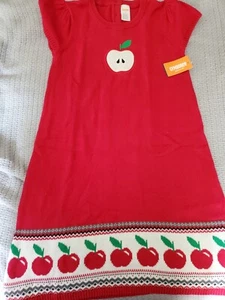 Gymboree Apple Sweater Dress Size 12 NWT Red Fall Girls 🍎 Tunic Back To School - Picture 1 of 4