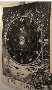 urban outfitter home unused the star astrological tapestry wall bed black moon 