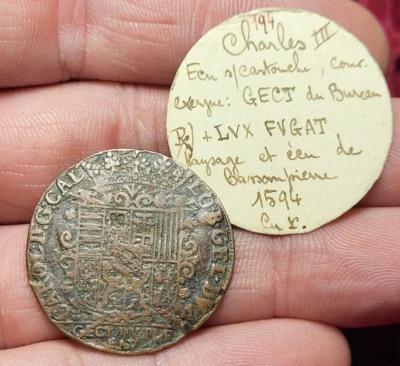 #22-90 ~ LORRAINE - CHARLES III EL GRAN DUQUE Cámara de Cuentas 1594 - F 7496 - Imagen 1 de 4