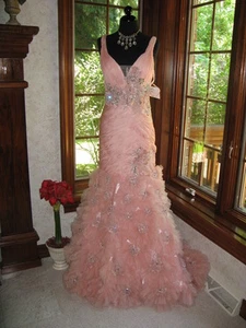 Mac Duggal 78514 Blush Pink Winning Pageant Gala Gown sz 6 - Picture 1 of 3
