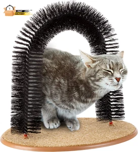 Selbstpflegender Katzenbogen - Borstenringbürste und Teppichboden Groomer, Ma - Bild 1 von 12